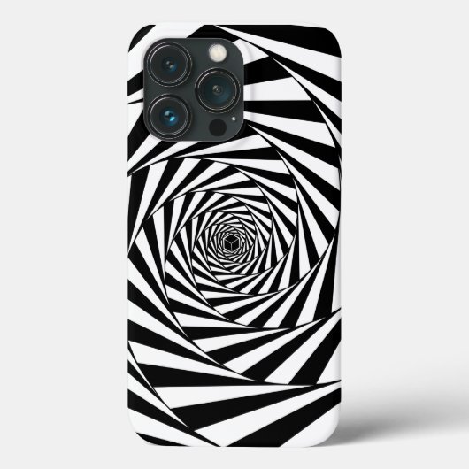Coques Case-Mate iPhone Art abstrait spirales noir et blanc (Verso)