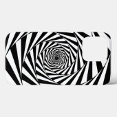 Coques Case-Mate iPhone Art abstrait spirales noir et blanc (Verso (horizontal))