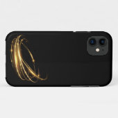 Coques Case-Mate iPhone Art abstrait style de ligne spirale dorée (Dos (Horizontal))