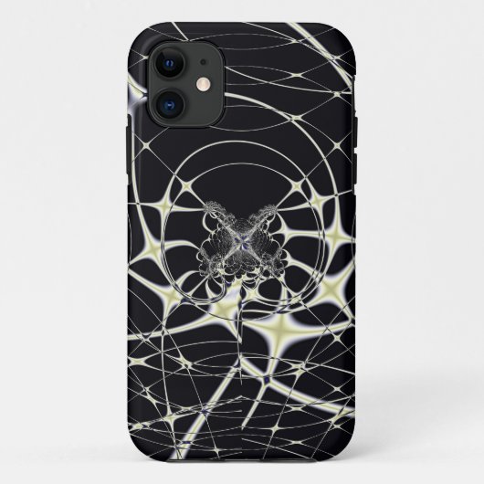 Coques Case-Mate iPhone Art Abstrait Toile d'Araignée Dorée (Dos)