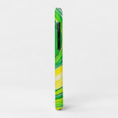 Coques Case-Mate iPhone Art abstrait vert jaune en spirale (Dos/Gauche)