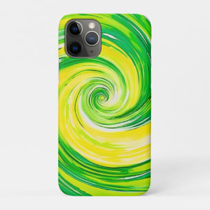 Case-Mate iPhone Case Art abstrait vert jaune en spirale