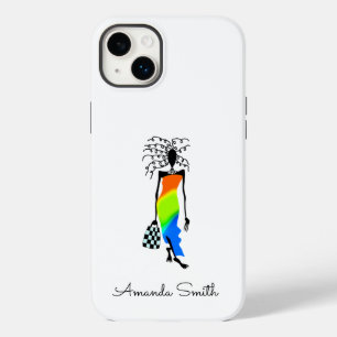 Coque Pour iPhone 14 Plus Art africain, élégante et élégante dame de mode