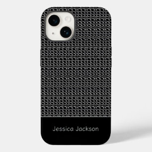 Coque Pour iPhone 14 Art africain ethnique, Motif noir et blanc