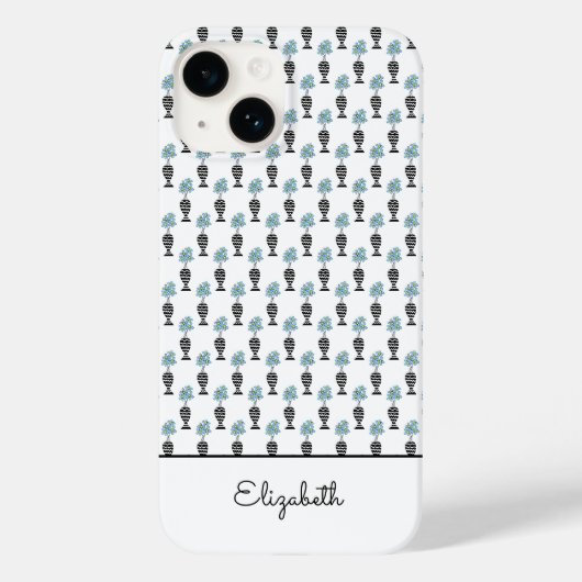 Coques Case-Mate iPhone Art africain, Flore tropicale bleue (Verso)