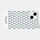 Coques Case-Mate iPhone Art africain, Flore tropicale bleue (Verso (horizontal))