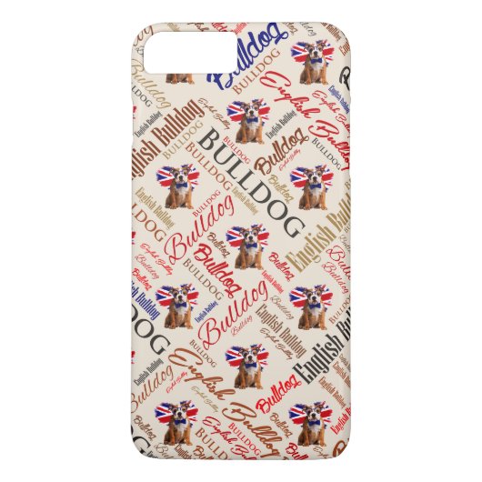 Coques Case-Mate iPhone Art anglais de mot de chiot de bouledogue (Dos)