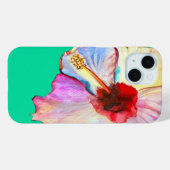 Coques Case-Mate iPhone art aquarelle d'hibiscus d'été (Verso (horizontal))