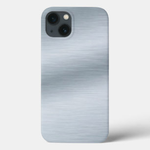 iPhone 13 Case Art Arrière - plan d'apparence argenté brossé