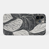 Coques Case-Mate iPhone Art botanique de feuilles en noir et blanc (Dos (Horizontal))