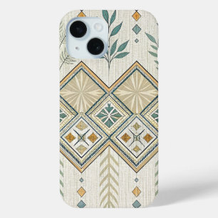 Coque Pour iPhone 15 Art Botanique Géométrique Motif sans couture
