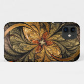 Coques Case-Mate iPhone Art brillant de fractale de feuille (Dos (Horizontal))