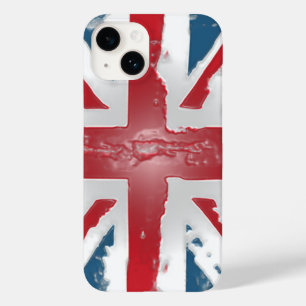 Coque Pour iPhone 14 Art britannique de cire d'abrégé sur drapeau