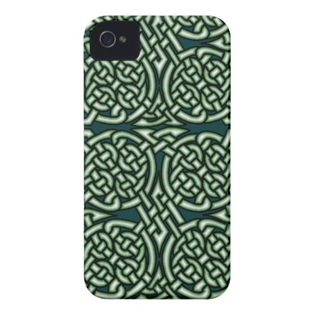 Coques Case-Mate iPhone Art celtique vert de knotwork (Dos)