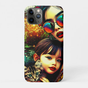 Case-Mate iPhone Case Art Coloré Maman et Fille Jardin de Fleurs Asiatiq
