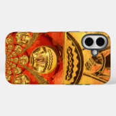 Coques Case-Mate iPhone Art Culturel Africain : Design Rouge Or Riche (Verso (horizontal))