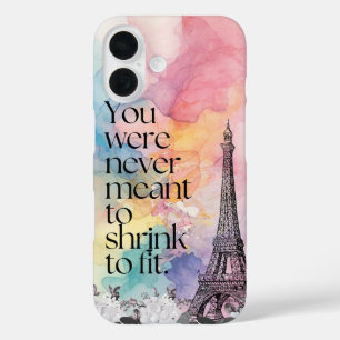 Coques iPhone 16 Art de citation de tour Eiffel de Paris à l'aquare