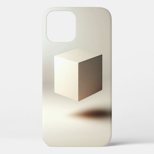 Coques Case-Mate iPhone Art de cube minimaliste flottant - Bois et tissu m (Verso)