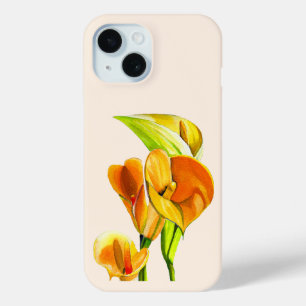 Coque Pour iPhone 15 art de fleur d'aquarelle de lys de calla