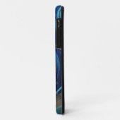 Coques Case-Mate iPhone Art de flux abstrait moderne - Bleu et Or - (Dos/Gauche)