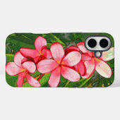 Coques Case-Mate iPhone Art de Frangipanier Tropical Rose (Verso (horizontal))