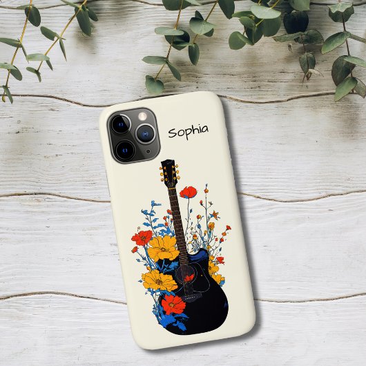 Coques Case-Mate iPhone Art de guitare florale