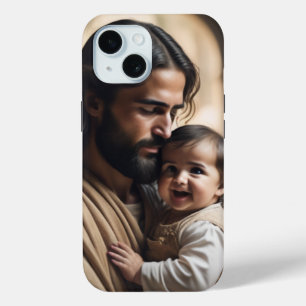Coque Pour iPhone 15 art de Jésus