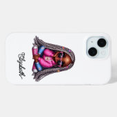 Coques Case-Mate iPhone Art de Jeune Fille Noire Mignonne (Verso (horizontal))