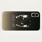 Coques Case-Mate iPhone Art de la silhouette de confrontation de visage hu (Dos (Horizontal))