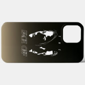 Coques Case-Mate iPhone Art de la silhouette de confrontation de visage hu (Verso (horizontal))