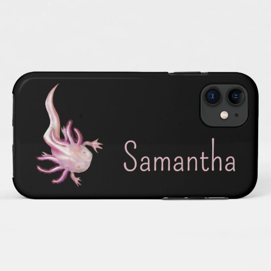 Coques Case-Mate iPhone Art de l'Axolotl Albino Blanc (Dos (Horizontal))