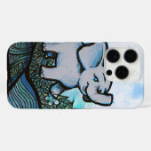 Coques Case-Mate iPhone Art de l'éléphant floral (Verso (horizontal))