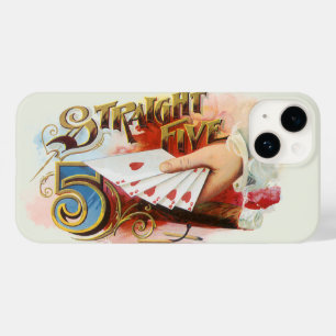 Coque Pour iPhone 14 Art de l'étiquette de cigare vintage Straight Flus
