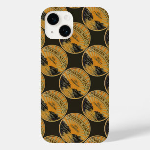 Coque Pour iPhone 14 Art de l'étiquette de produit vintage, Golden West