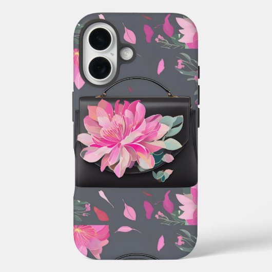 Coques Case-Mate iPhone Art de l'IA Rose en floraison (Verso)