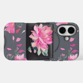 Coques Case-Mate iPhone Art de l'IA Rose en floraison (Verso (horizontal))