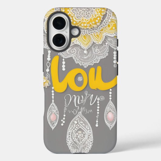 Coques Case-Mate iPhone Art de l'IA Sunny Grey Lace (Verso)