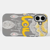 Coques Case-Mate iPhone Art de l'IA Sunny Grey Lace (Verso (horizontal))