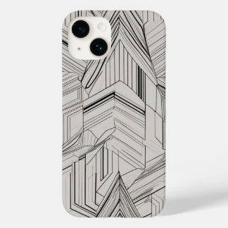 Coque Pour iPhone 14 Art de ligne triangles concentré