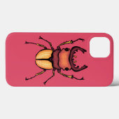 Coques Case-Mate iPhone Art de l'odeur d'insectes du coléoptère rose (Verso (horizontal))