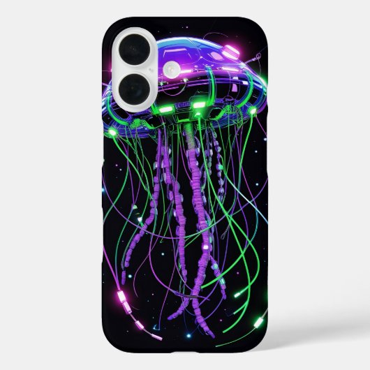 Coques Case-Mate iPhone art de méduse néon Cyberpunk (Verso)