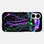 Coques Case-Mate iPhone art de méduse néon Cyberpunk (Verso (horizontal))