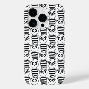 Coque Pour iPhone 14 Pro Art de panda noir et blanc ludique