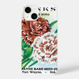 Coque Pour iPhone 14 Art de pochette de graines vintage, fleurs d'oeill