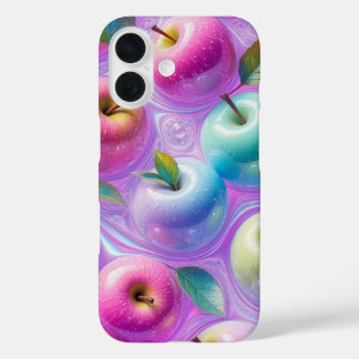 Coques iPhone 16 Art de pomme sucrée iridescent