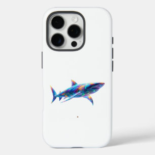 Coques iPhone 16 Pro Art de requin lumineux coloré – Animal néon de l'o