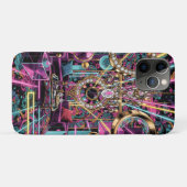 Coques Case-Mate iPhone Art de salon de luxe néon psychédélique (Dos (Horizontal))