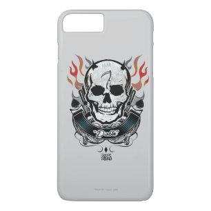 Coque iPhone 7 Plus Art de tatouage de crâne et de flammes du peloton