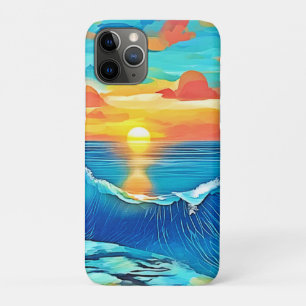Case-Mate iPhone Case Art de vague de coucher de soleil océanique