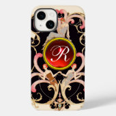 COQUES Case-Mate iPhone ART DÉCO BEAUTÉ MODE ROUGE RUBY GEMSTONE MONOGRAMM (Verso)